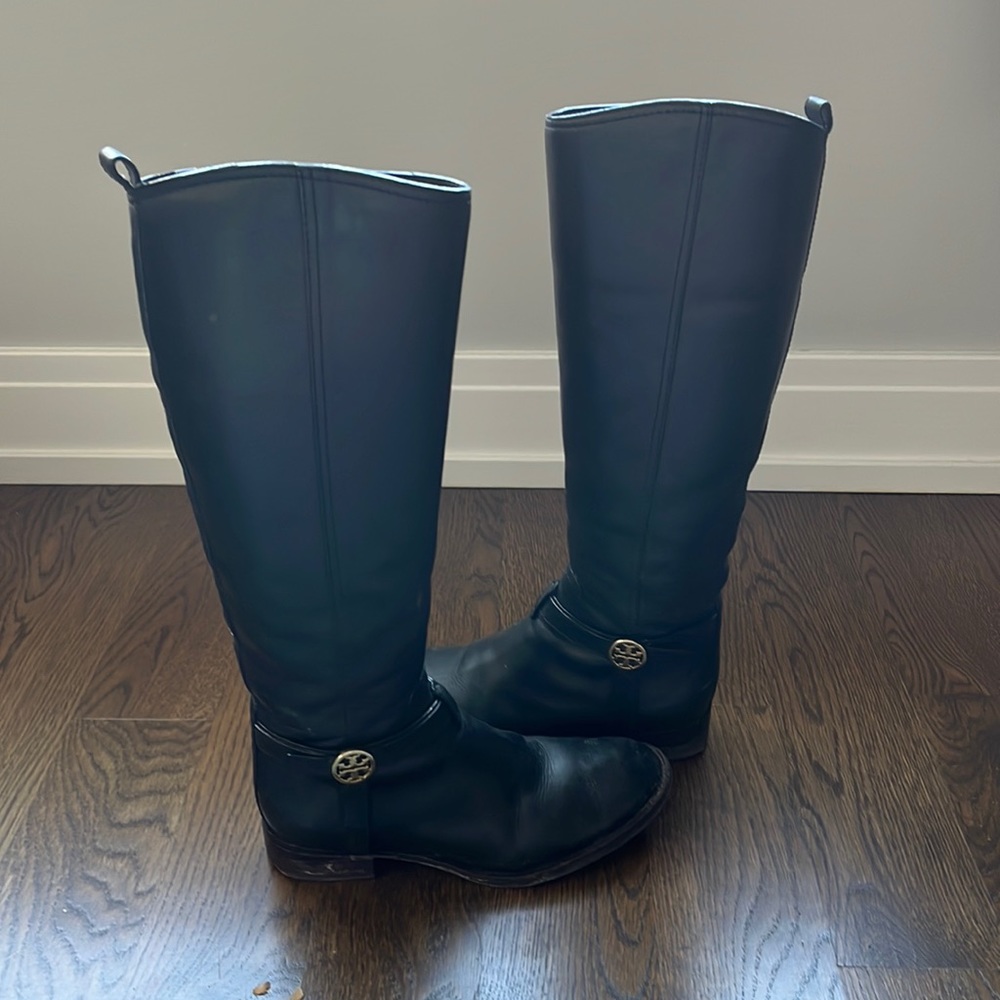 Tory Burch Bristol black riding boots